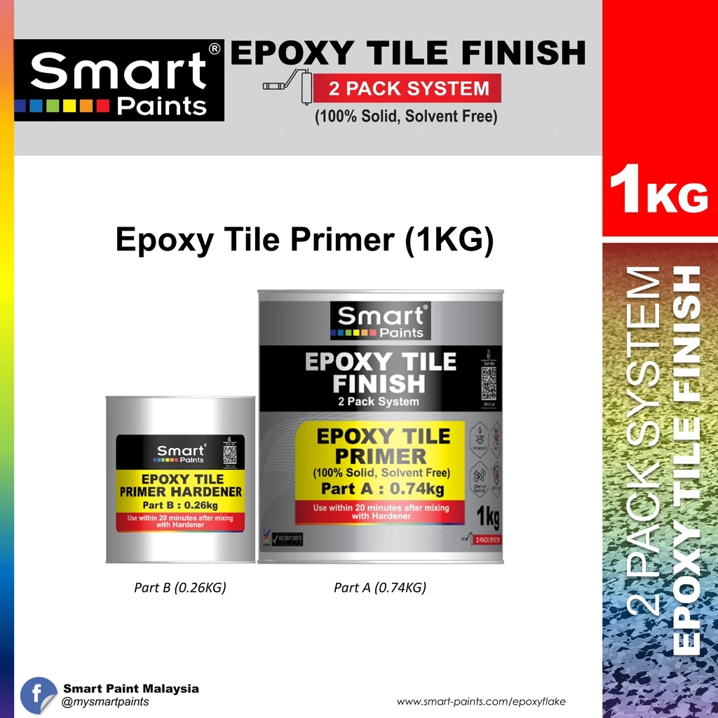 Smart Epoxy Tile Primer Set Part A & Part B (5 Color Options)