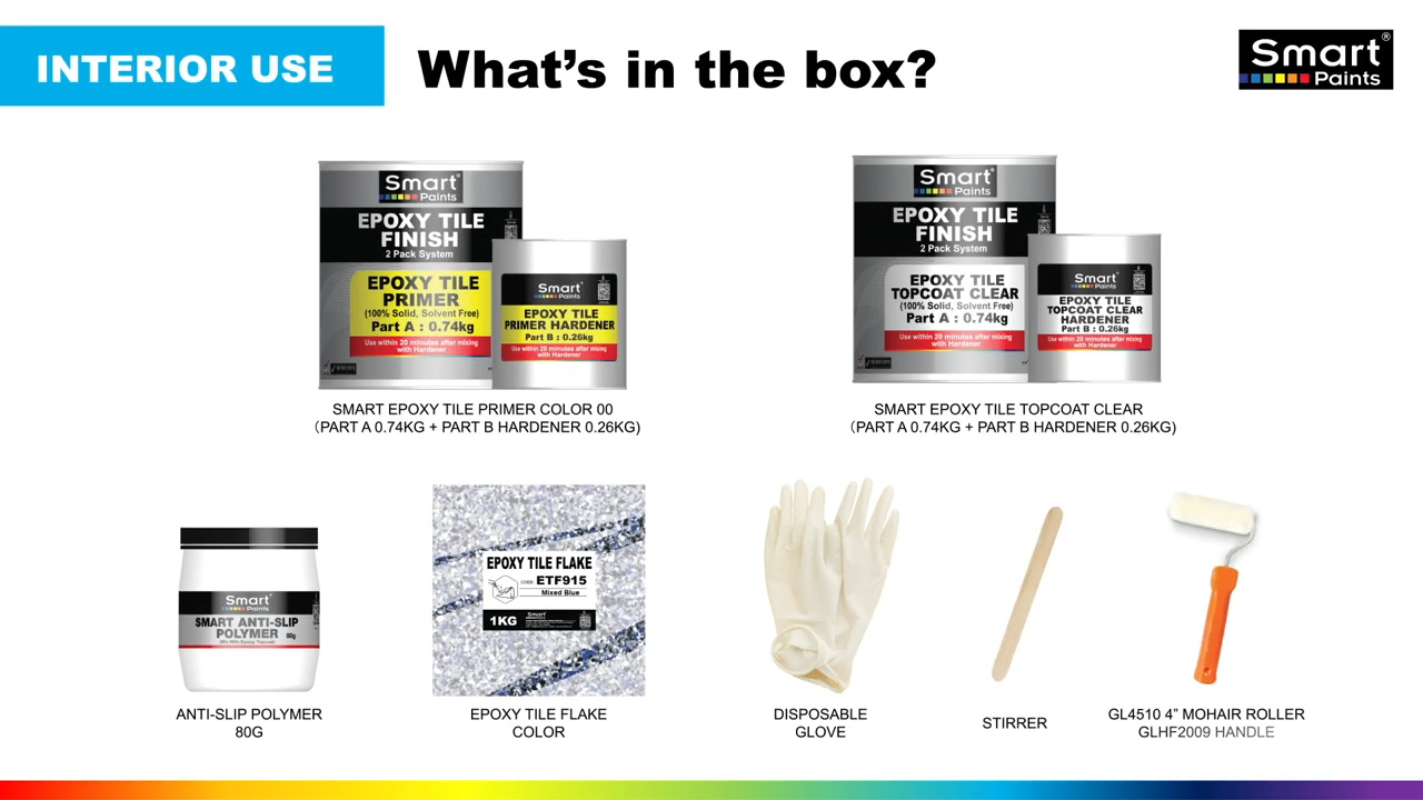 Smart Epoxy Tile Flakes Interior Set