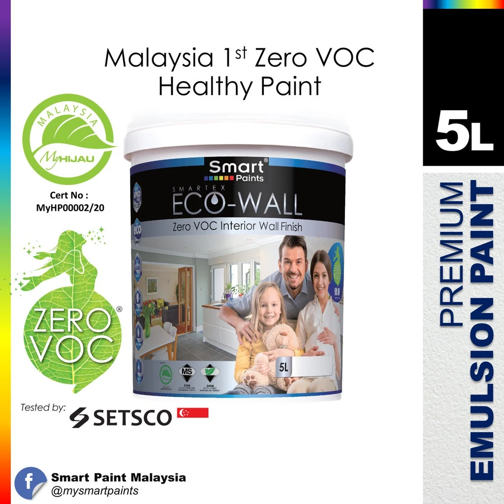 Smartex Eco-Wall Zero VOC (1LT, 5LT & 18LT) (Base A, B, C, D)