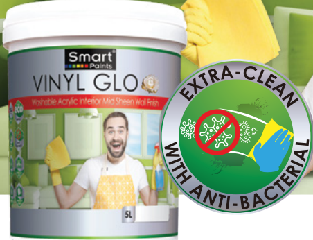Smart Vinyl-Glo ExtraClean with Anti-Bacterial (1LT, 5LT & 15LT) (Base A, B, C, D)